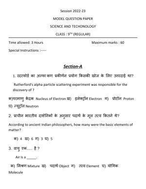 HP Board Class 9 Science Model Paper