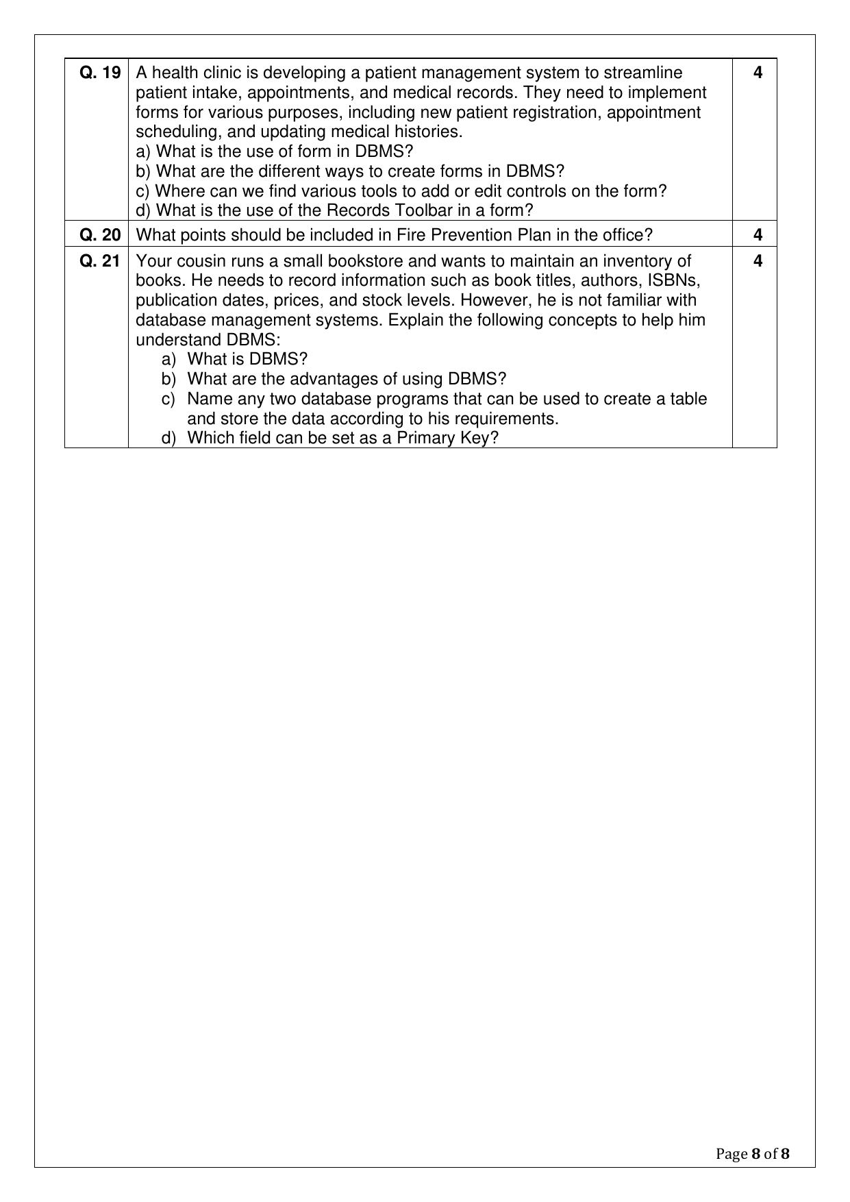 CBSE Class 10 Information Technology Sample Paper 2025 - Page 8