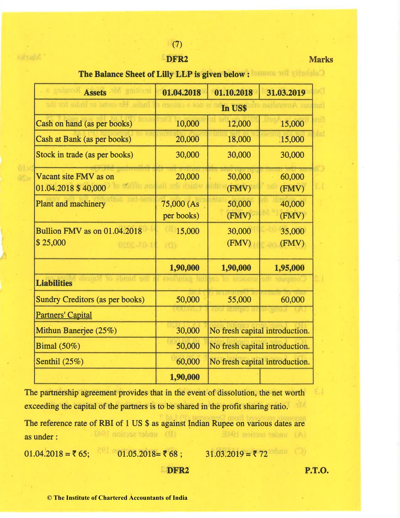 CA Final May 2019 Question Paper - Paper 6C – International Taxation - Page 7