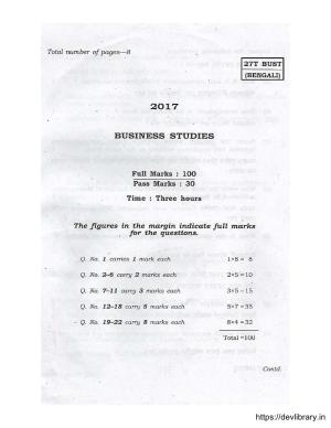 Assam HS 2nd Year Business Studies 2017 Question Paper