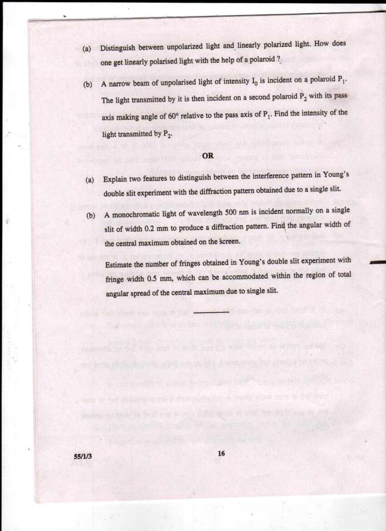 CBSE Class 12 Physics (Theory) SET 3-Delhi-12 2017 Question Paper - Page 16
