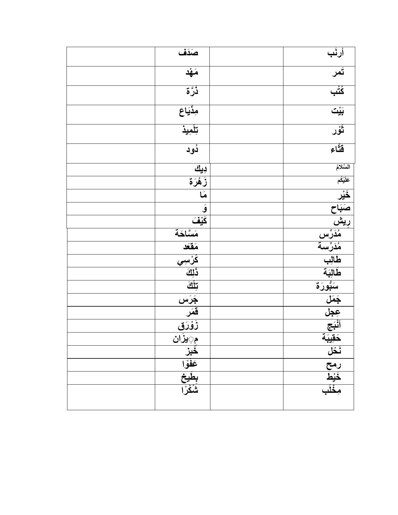 Worksheet for Class 4 Arabic Assignment 8 - Page 3