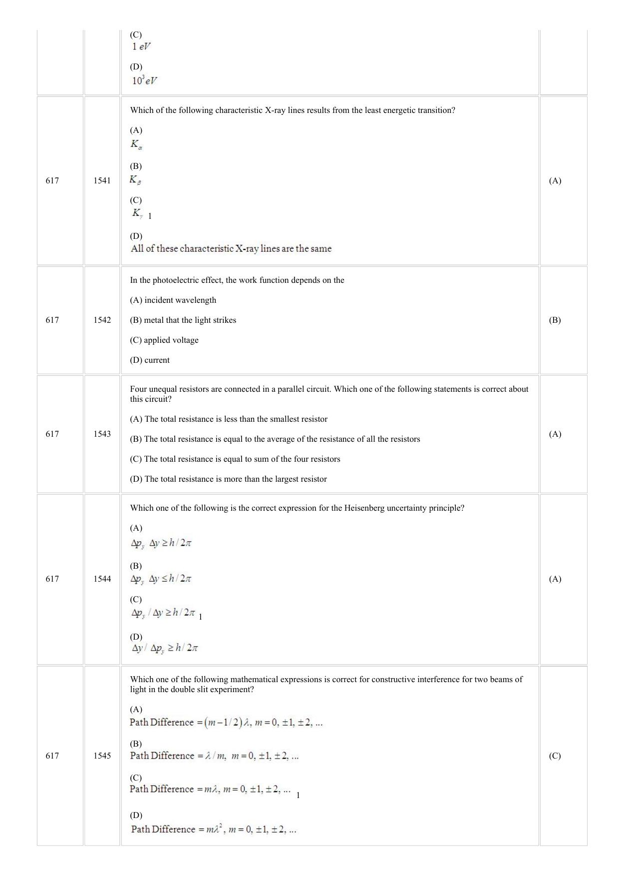 CUSAT CAT 2018 Instrumentation Question Paper - Page 7