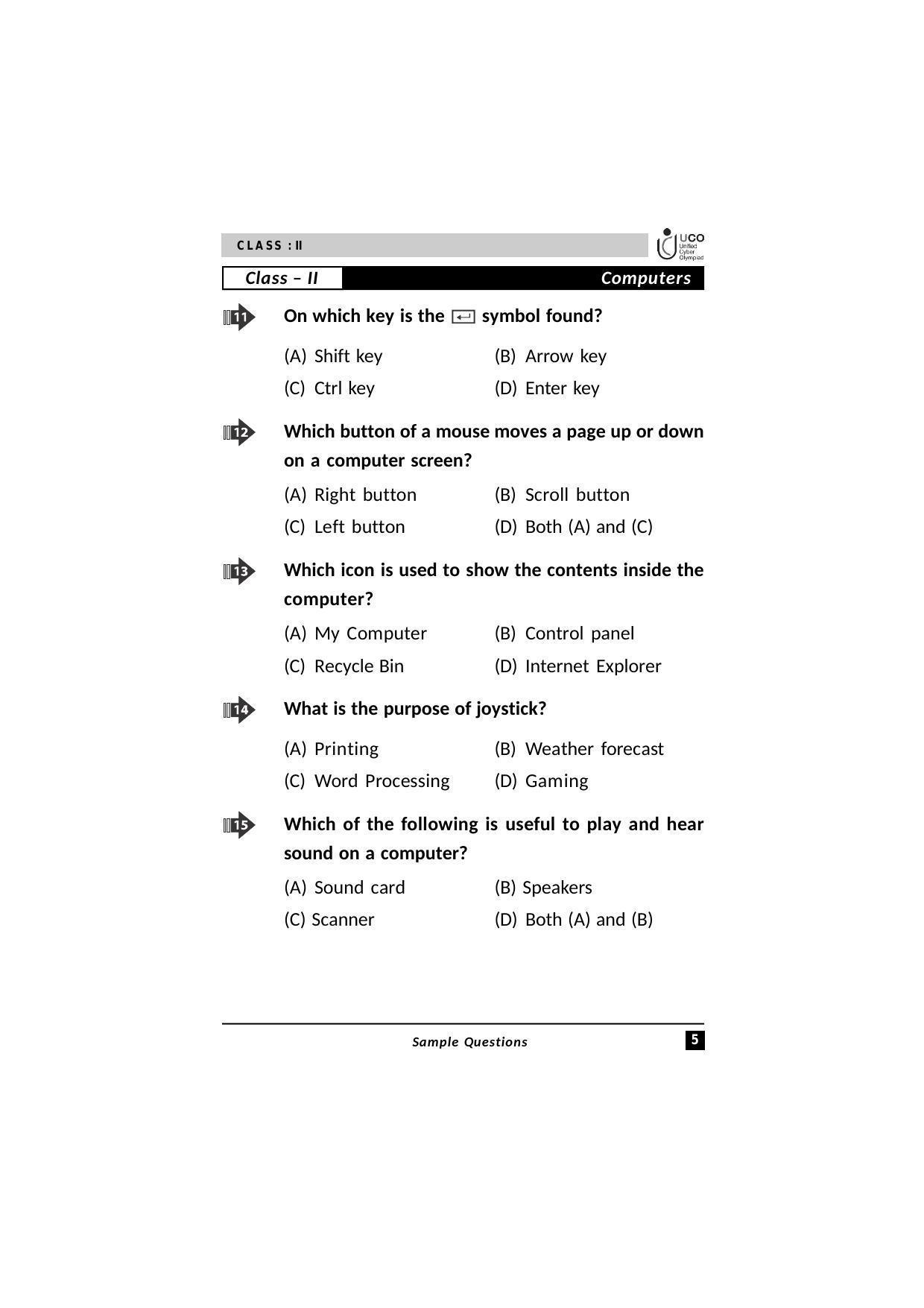 Unicus Cyber Olympiad Class 2 Sample Papers - Page 5