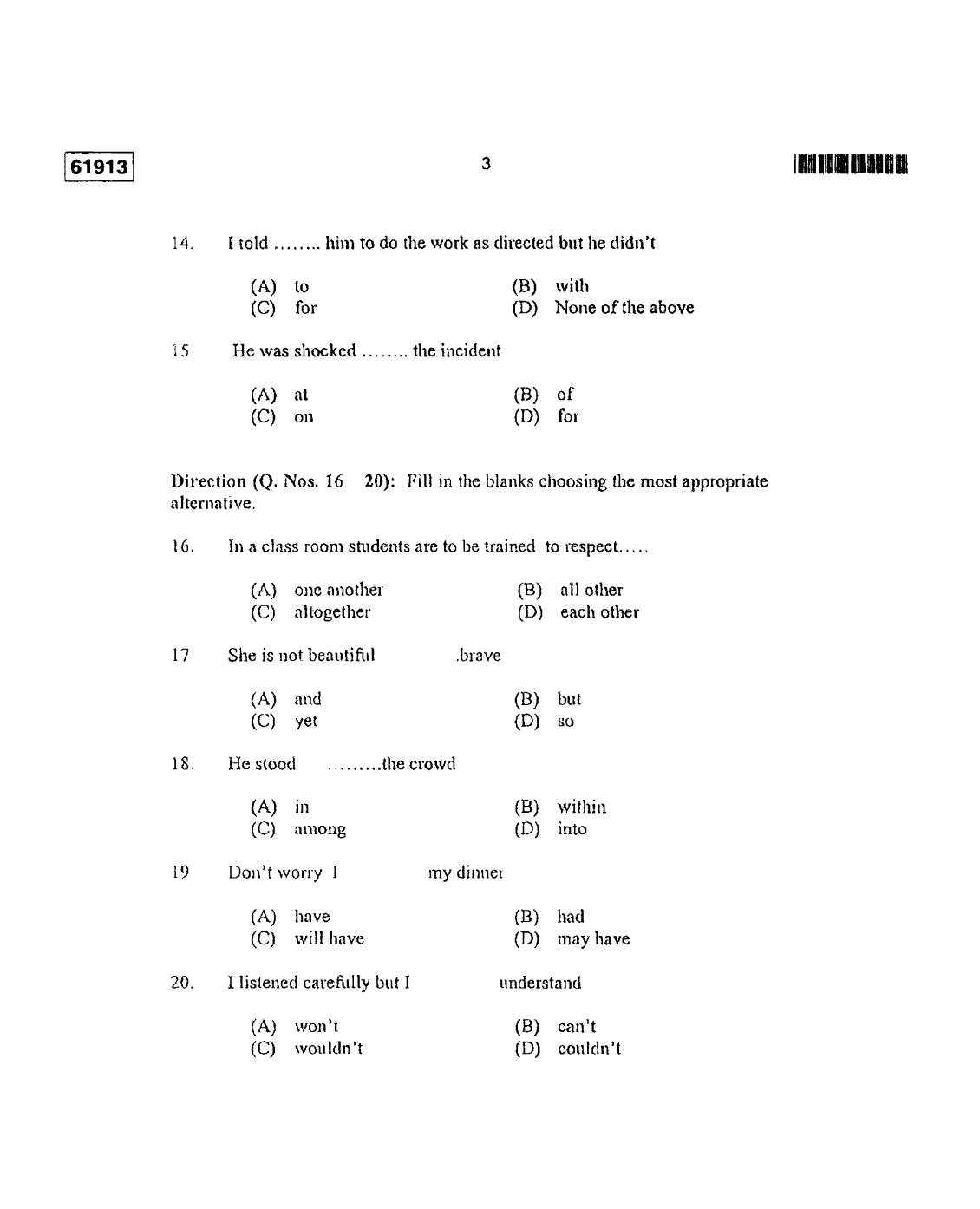 CUSAT CAT 2013 3 YEAR LL.B Question Paper - Page 4