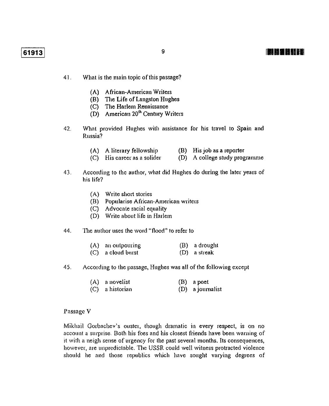 CUSAT CAT 2013 3 YEAR LL.B Question Paper - Page 9