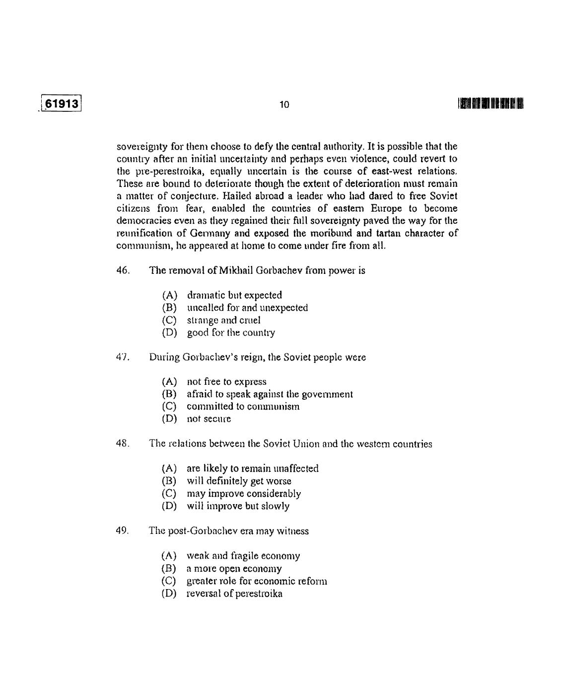 CUSAT CAT 2013 3 YEAR LL.B Question Paper - Page 11