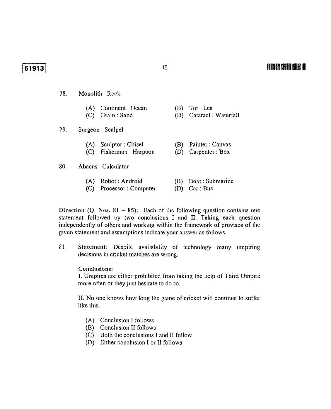 CUSAT CAT 2013 3 YEAR LL.B Question Paper - Page 16
