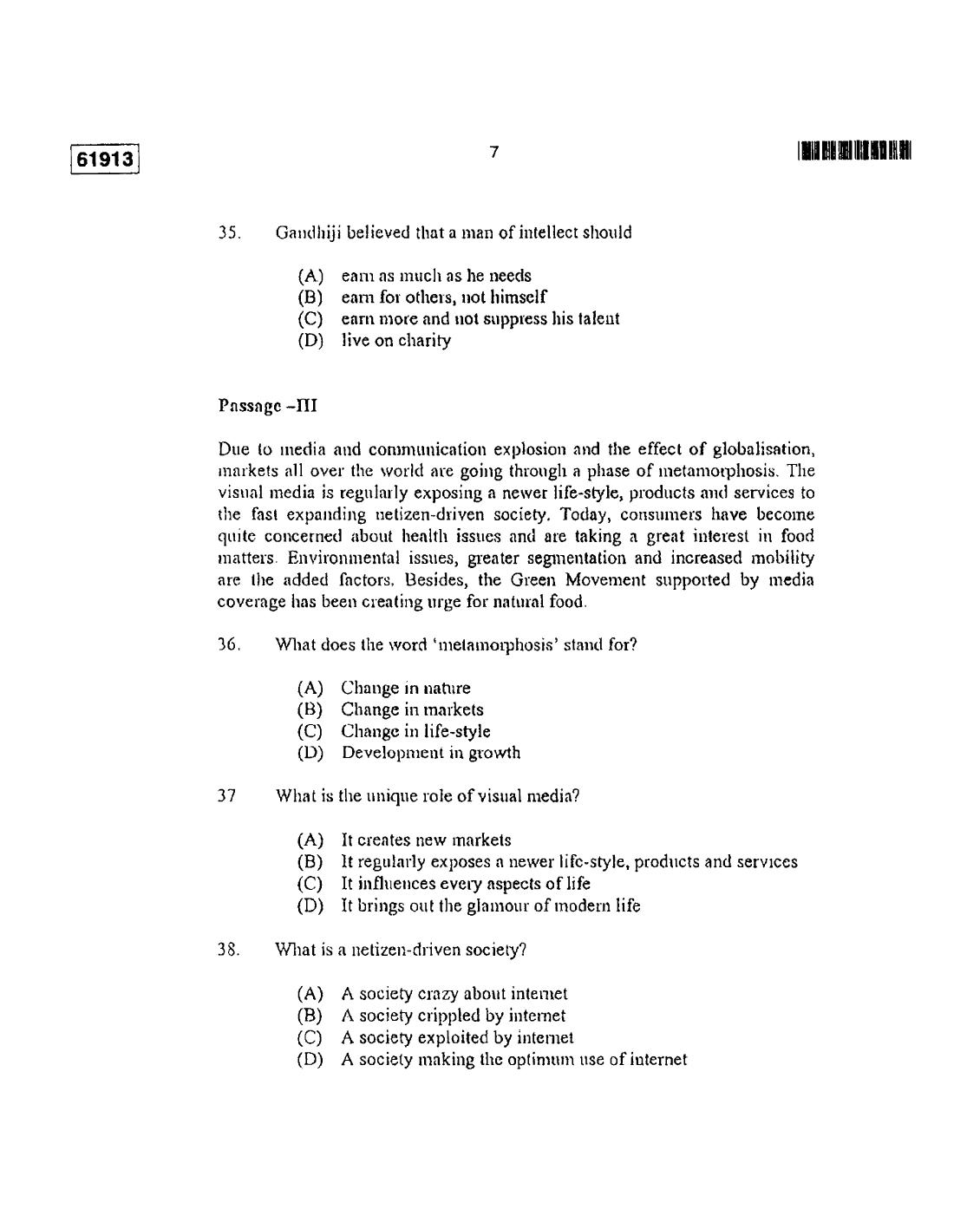 CUSAT CAT 2013 3 YEAR LL.B Question Paper - Page 30