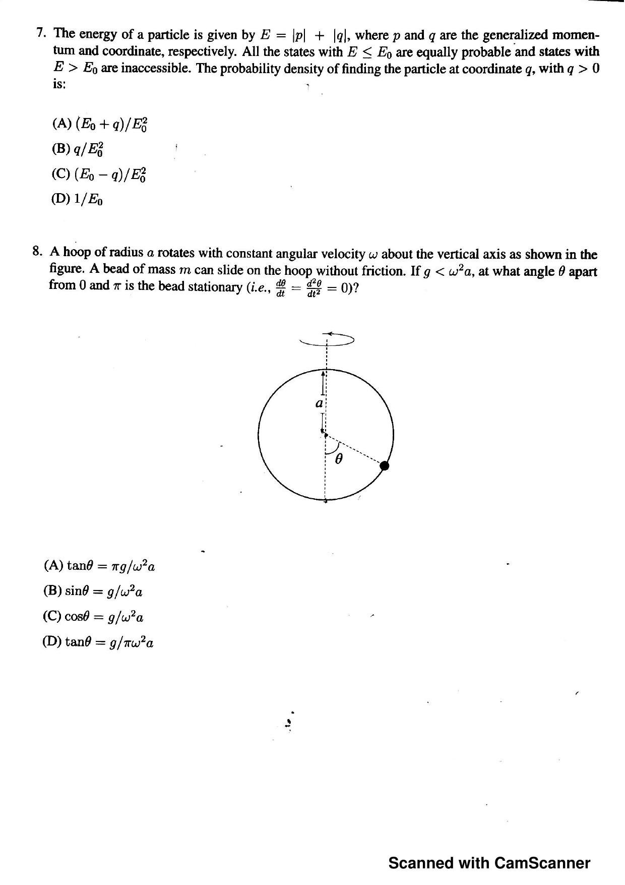 JEST 2016 Physics Question Paper with Answer key - Page 3