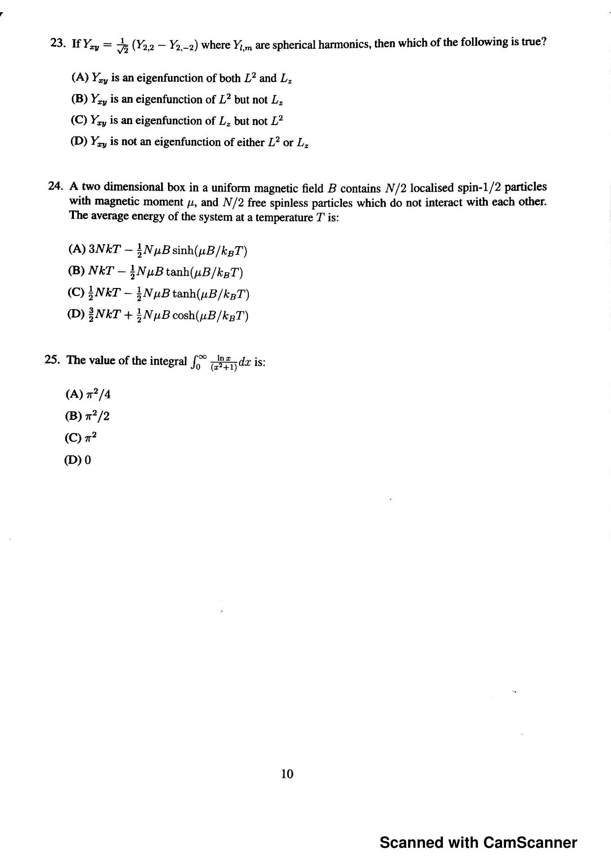 JEST 2016 Physics Question Paper with Answer key - Page 8