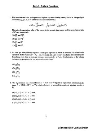 JEST 2016 Physics Question Paper with Answer key