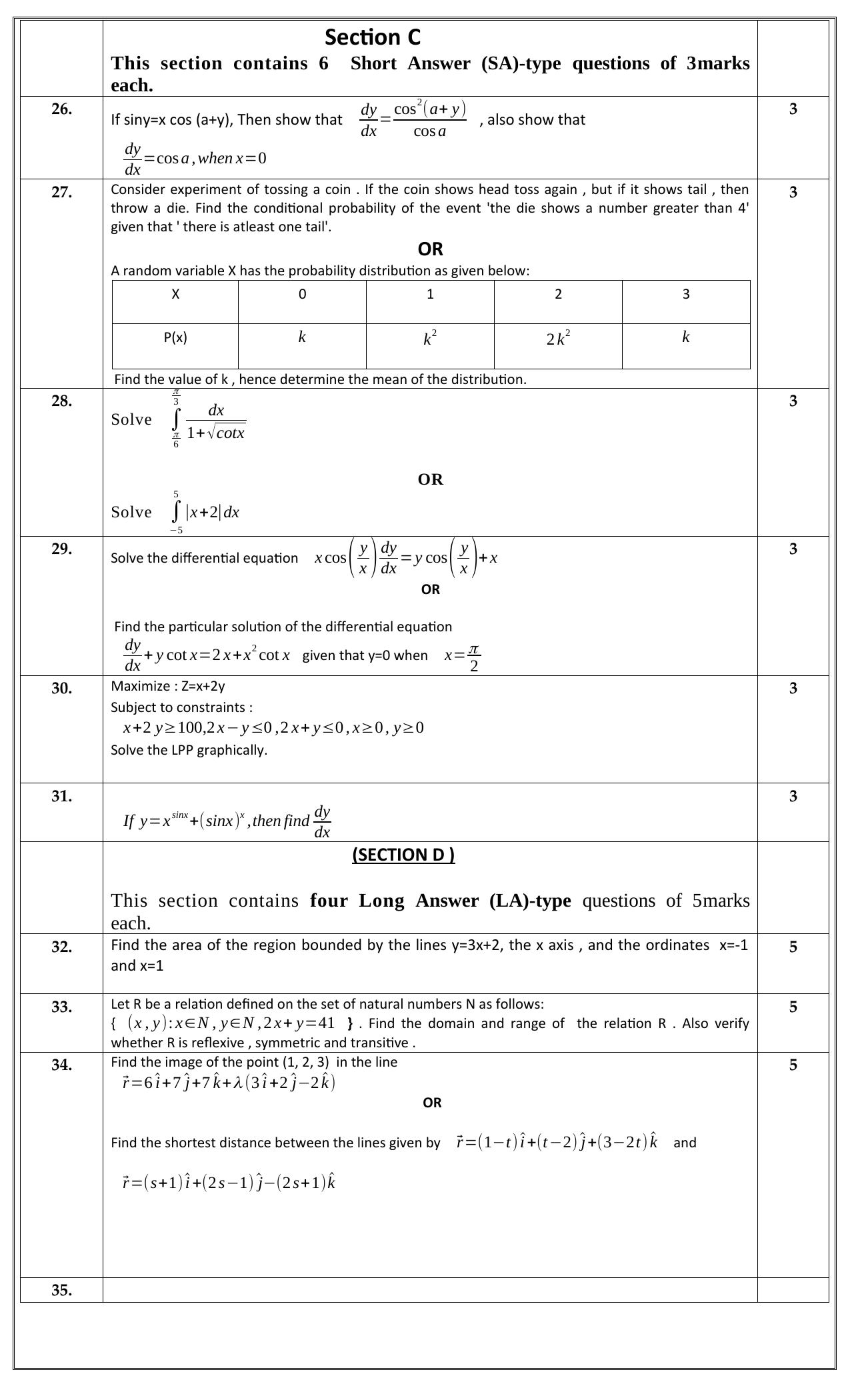 Edudel Class 12 Math (English) Practice Papers-2 (2023-24) - Page 5