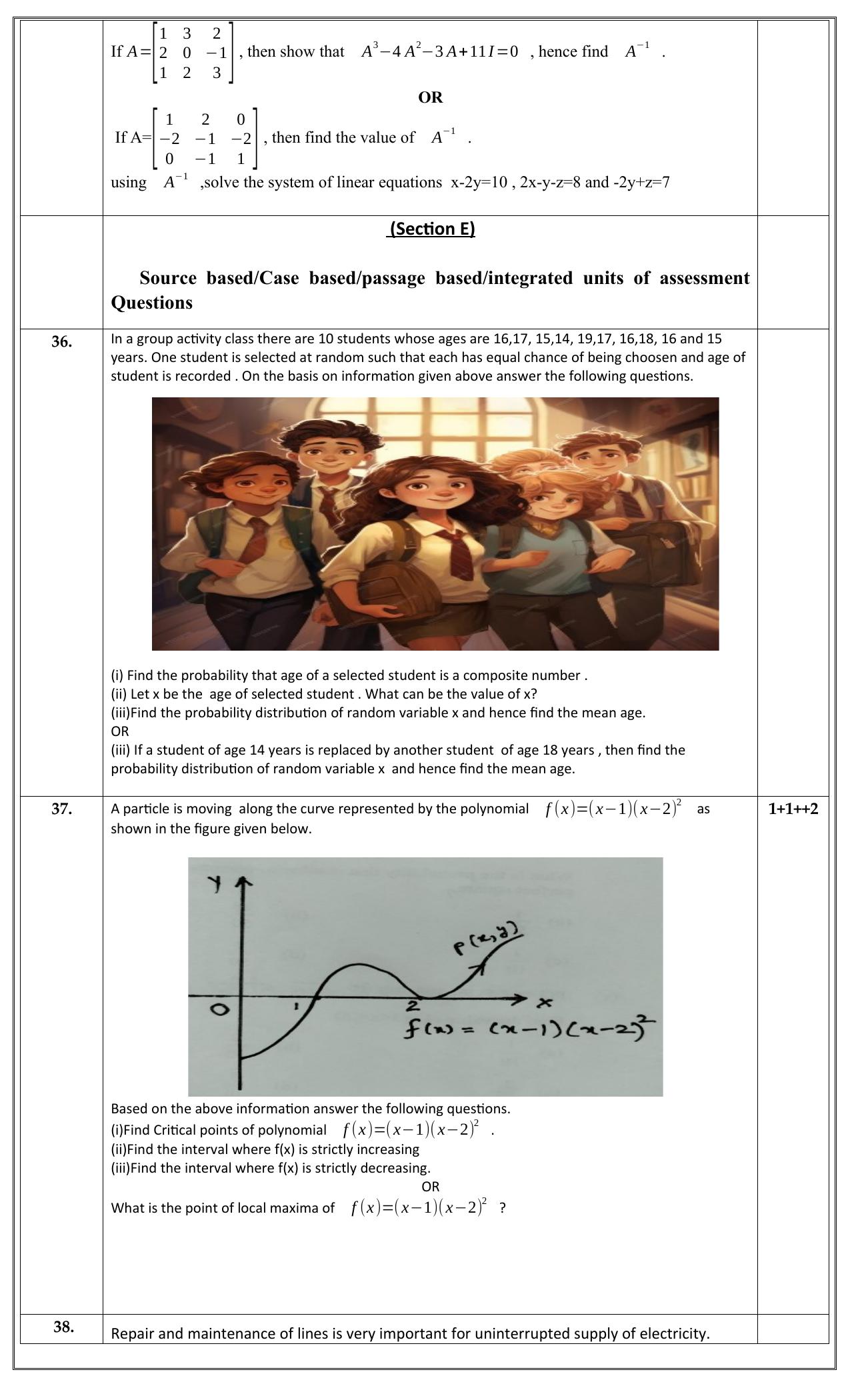 Edudel Class 12 Math (English) Practice Papers-2 (2023-24) - Page 6