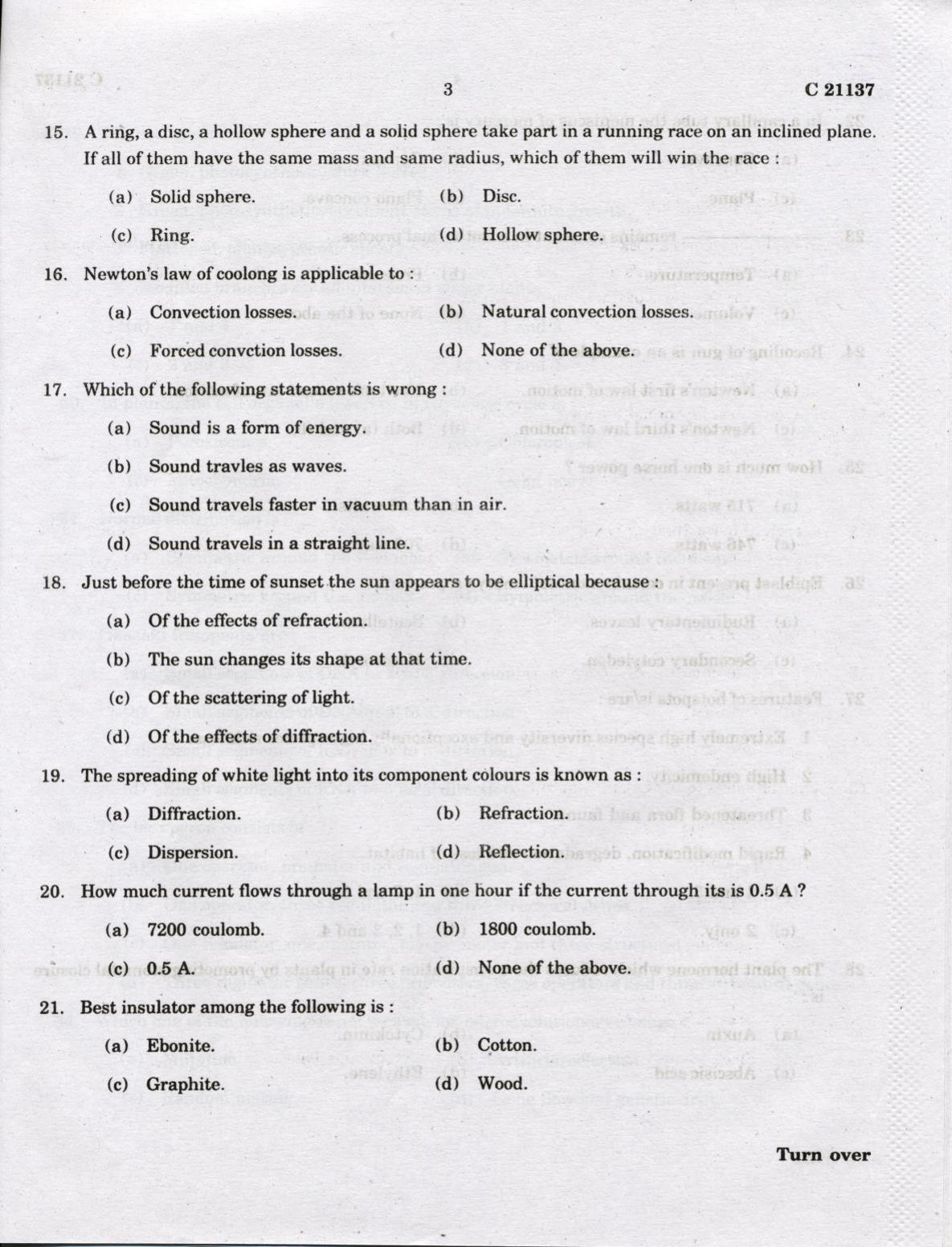 CUCAT 2022 M.Sc Forensic Science Question Paper - Page 3