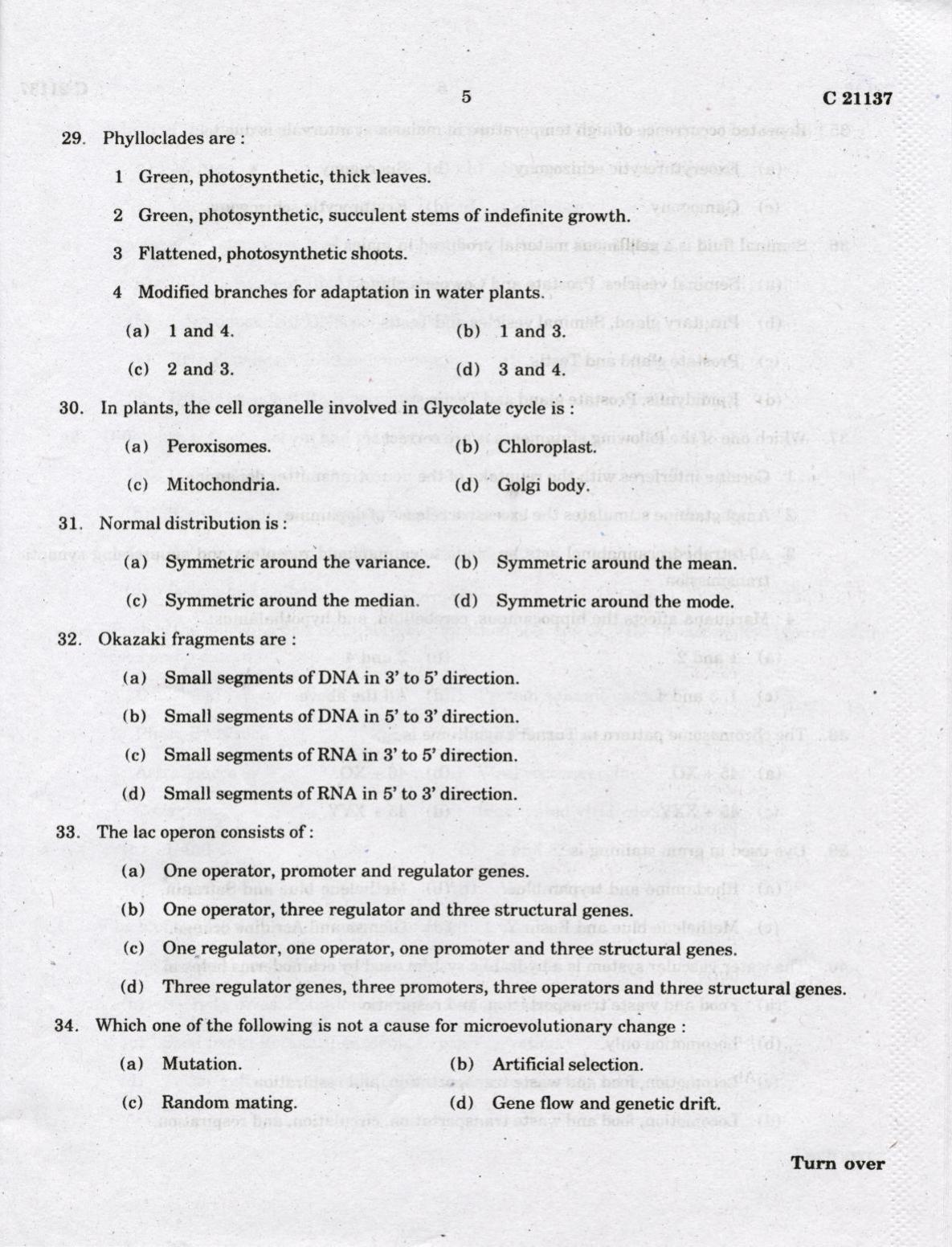 CUCAT 2022 M.Sc Forensic Science Question Paper - Page 5