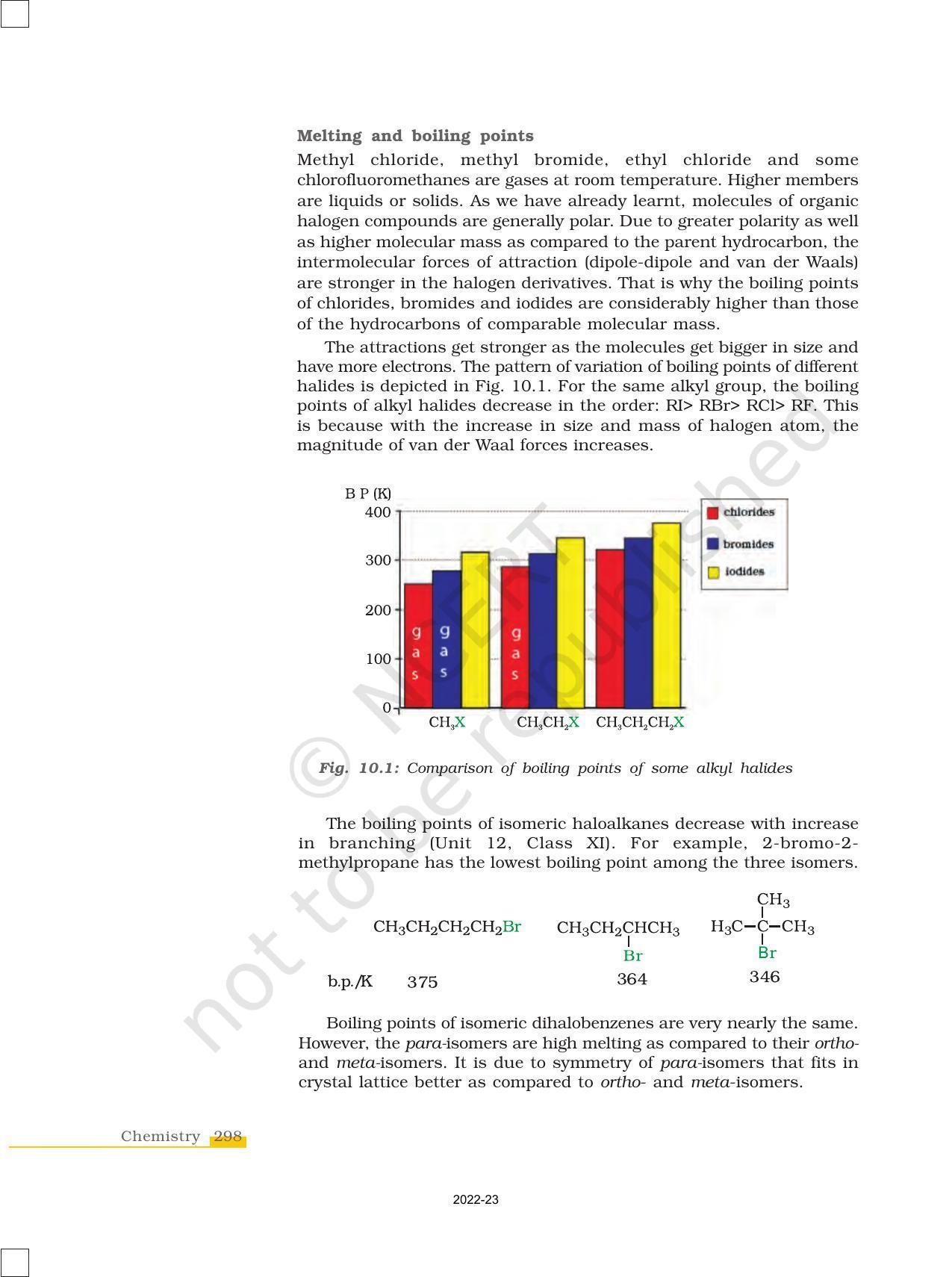 NCERT Book for Class 12 Chemistry Chapter 10 Haloalkanes and Haloarenes - Page 10