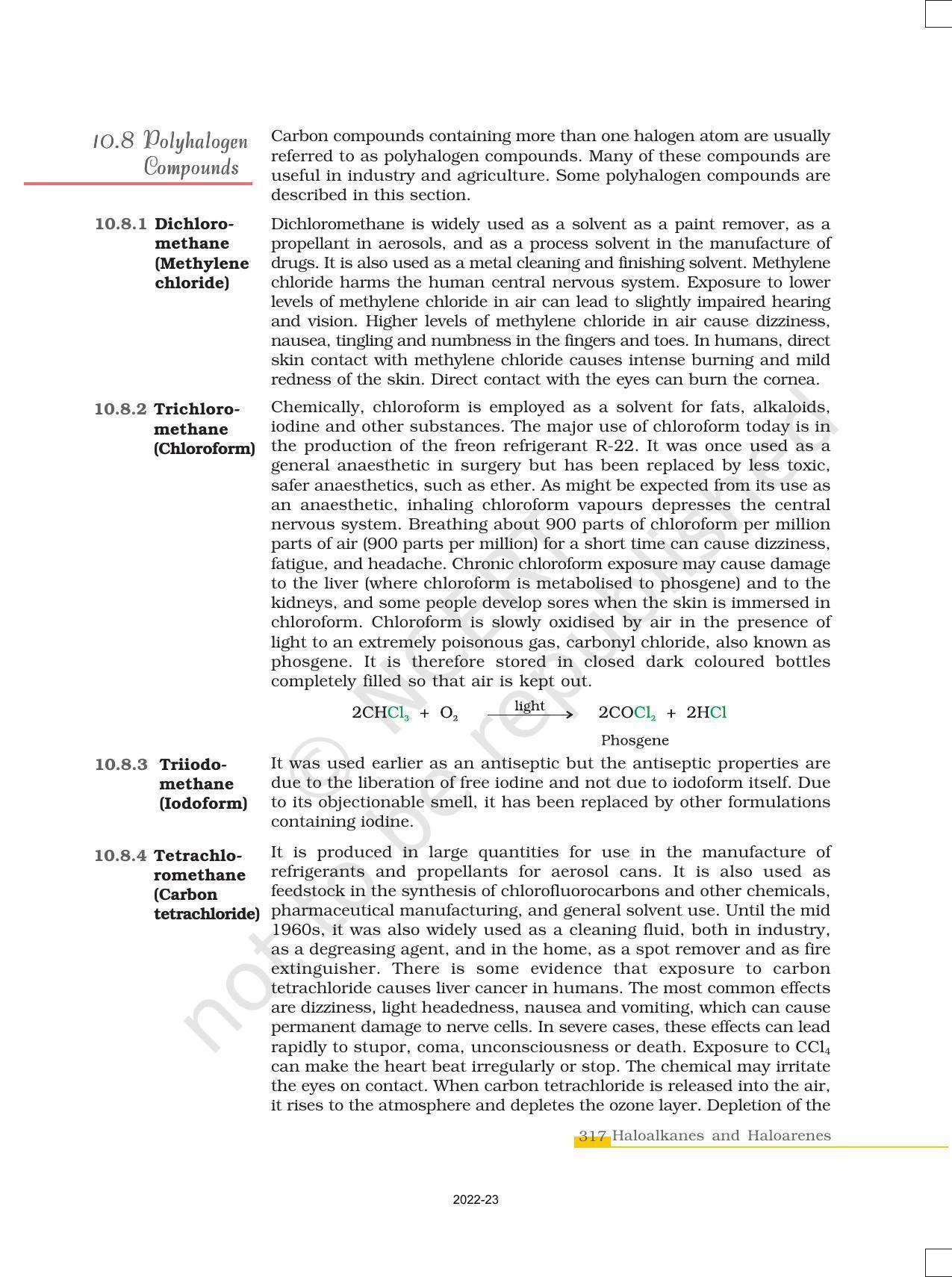 NCERT Book for Class 12 Chemistry Chapter 10 Haloalkanes and Haloarenes - Page 29