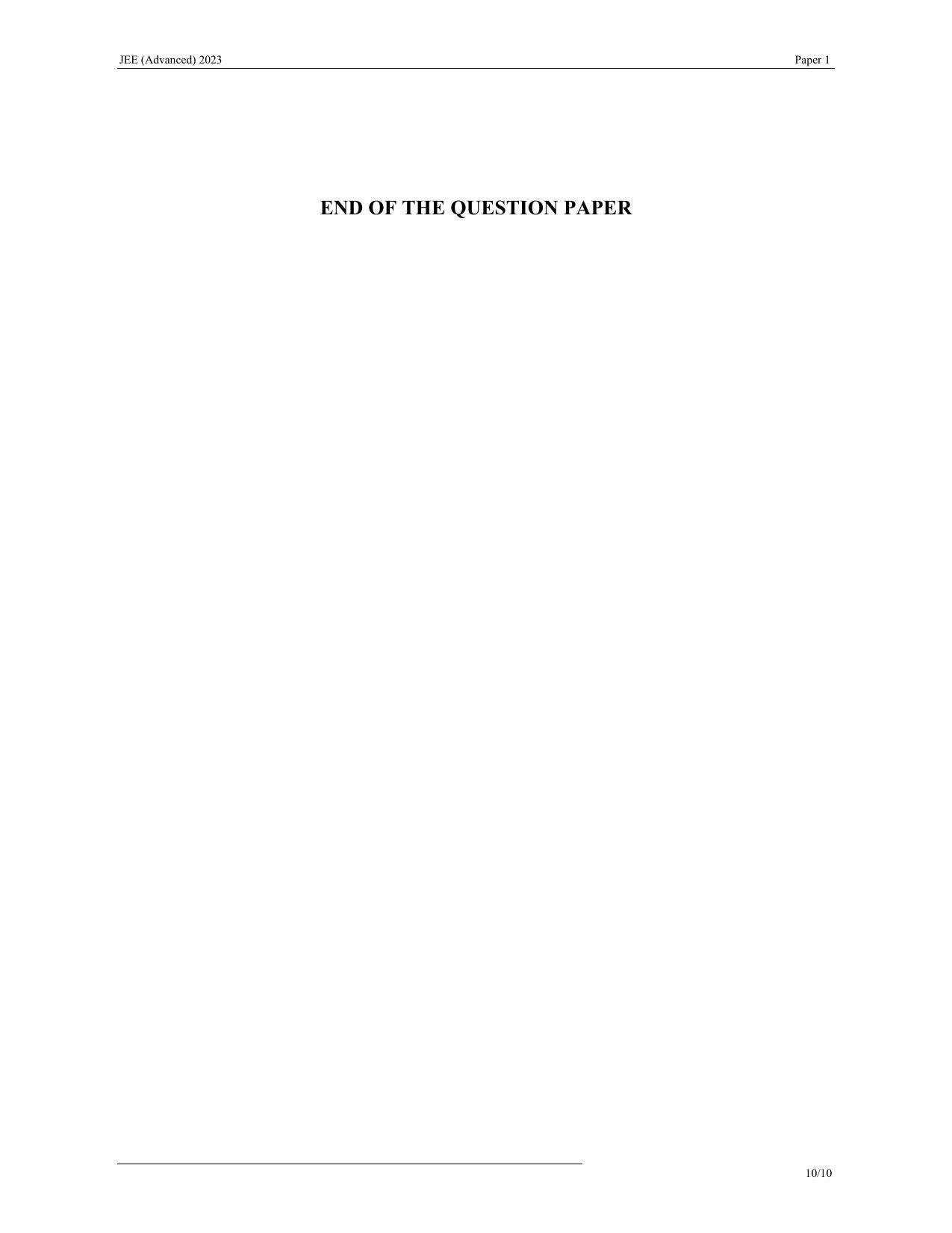 JEE (Advanced) 2023 Paper I - Mathematics Question Paper - Page 10