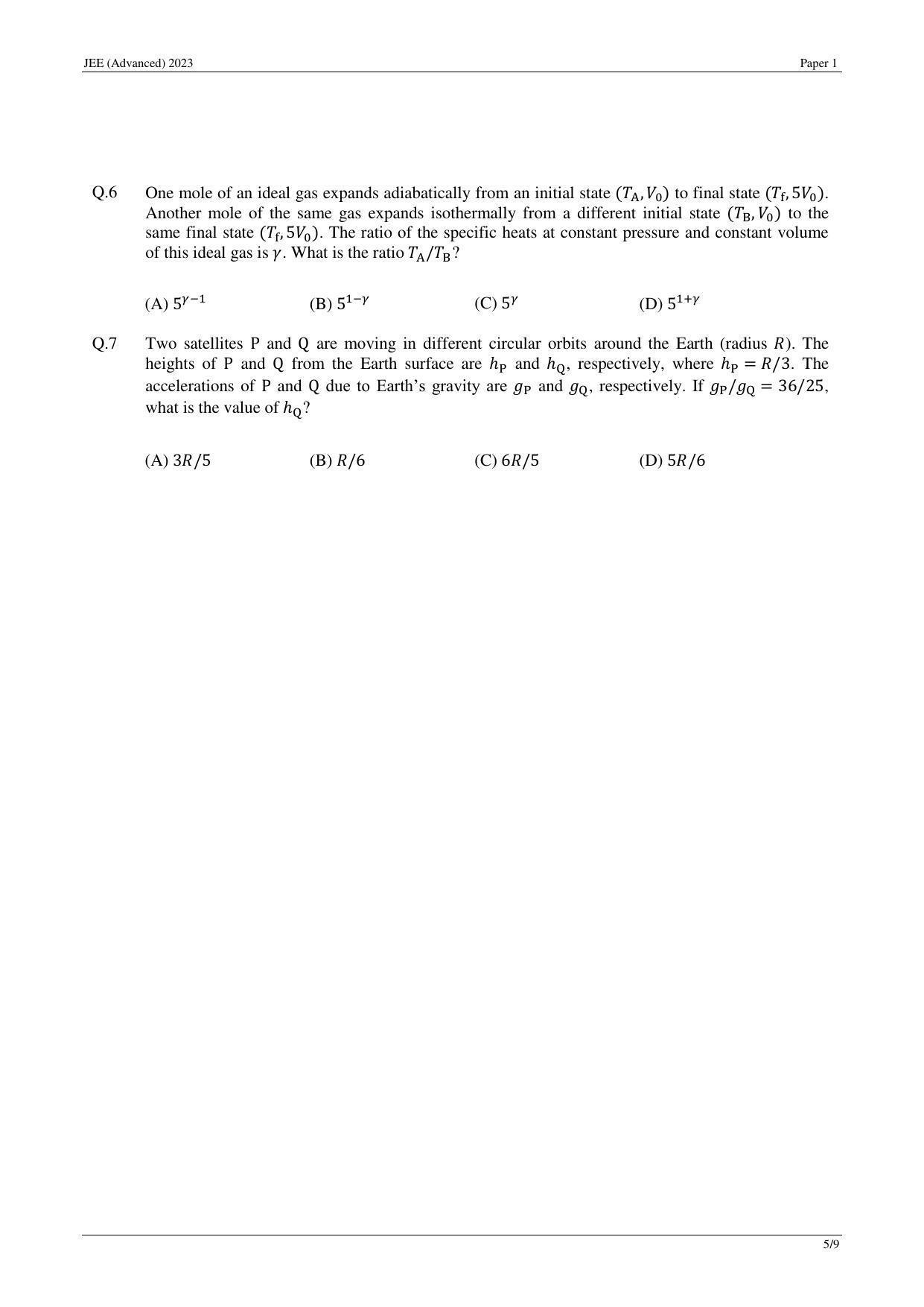 JEE (Advanced) 2023 Paper I - Mathematics Question Paper - Page 15