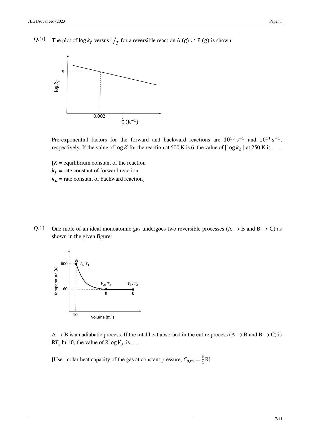 JEE (Advanced) 2023 Paper I - Mathematics Question Paper - Page 26