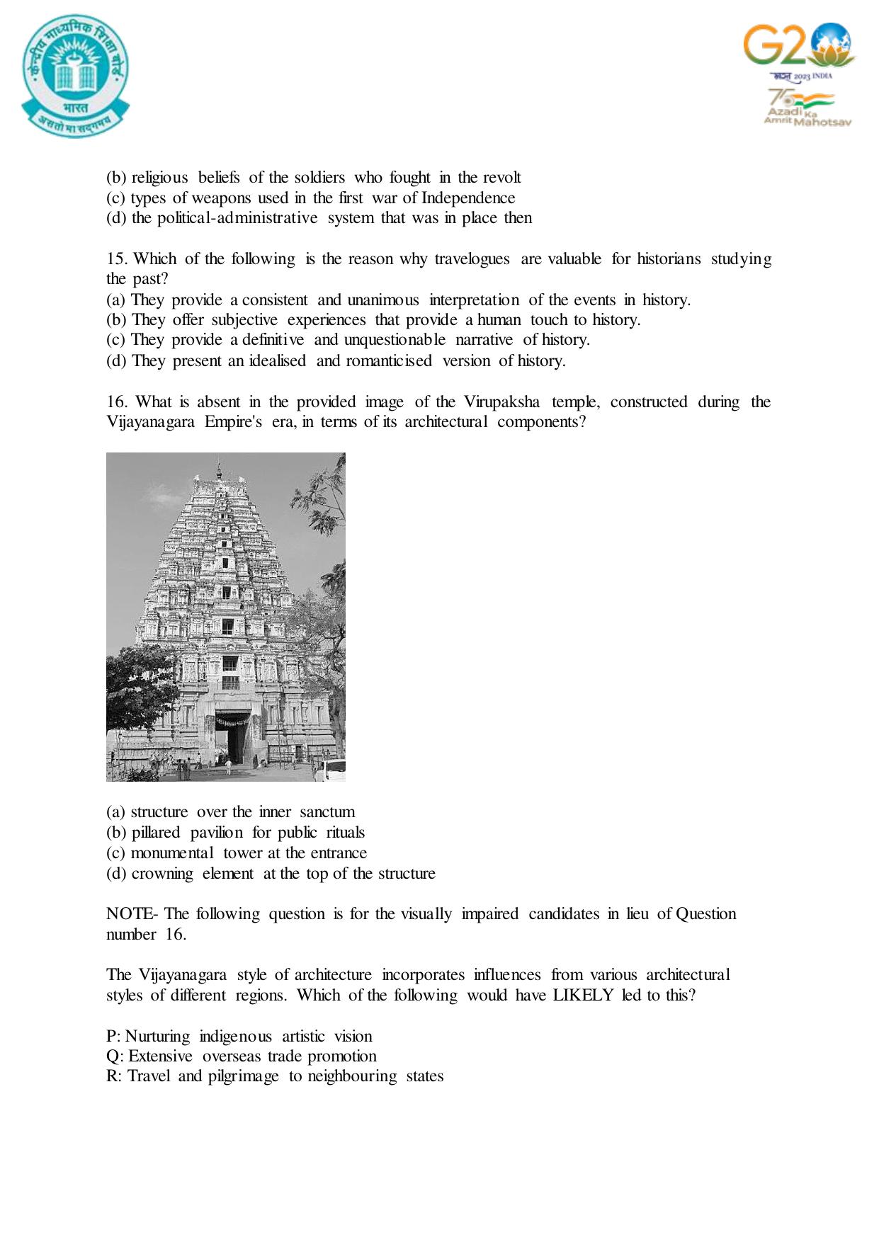 CBSE Class 12 History SET 1 Practice Questions 2023-24 - Page 6