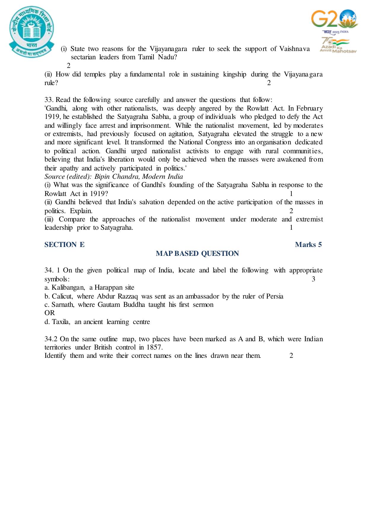 CBSE Class 12 History SET 1 Practice Questions 2023-24 - Page 10