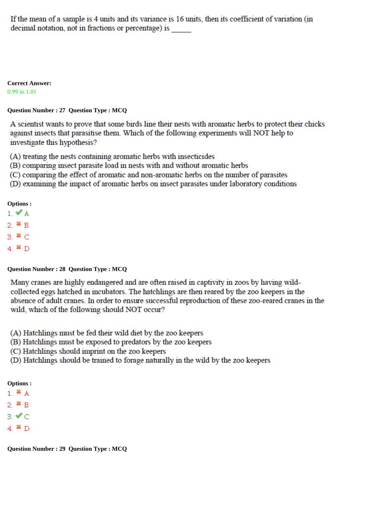 GATE 2015 Ecology and Evolution (EY) Question Paper with Answer Key - Page 9