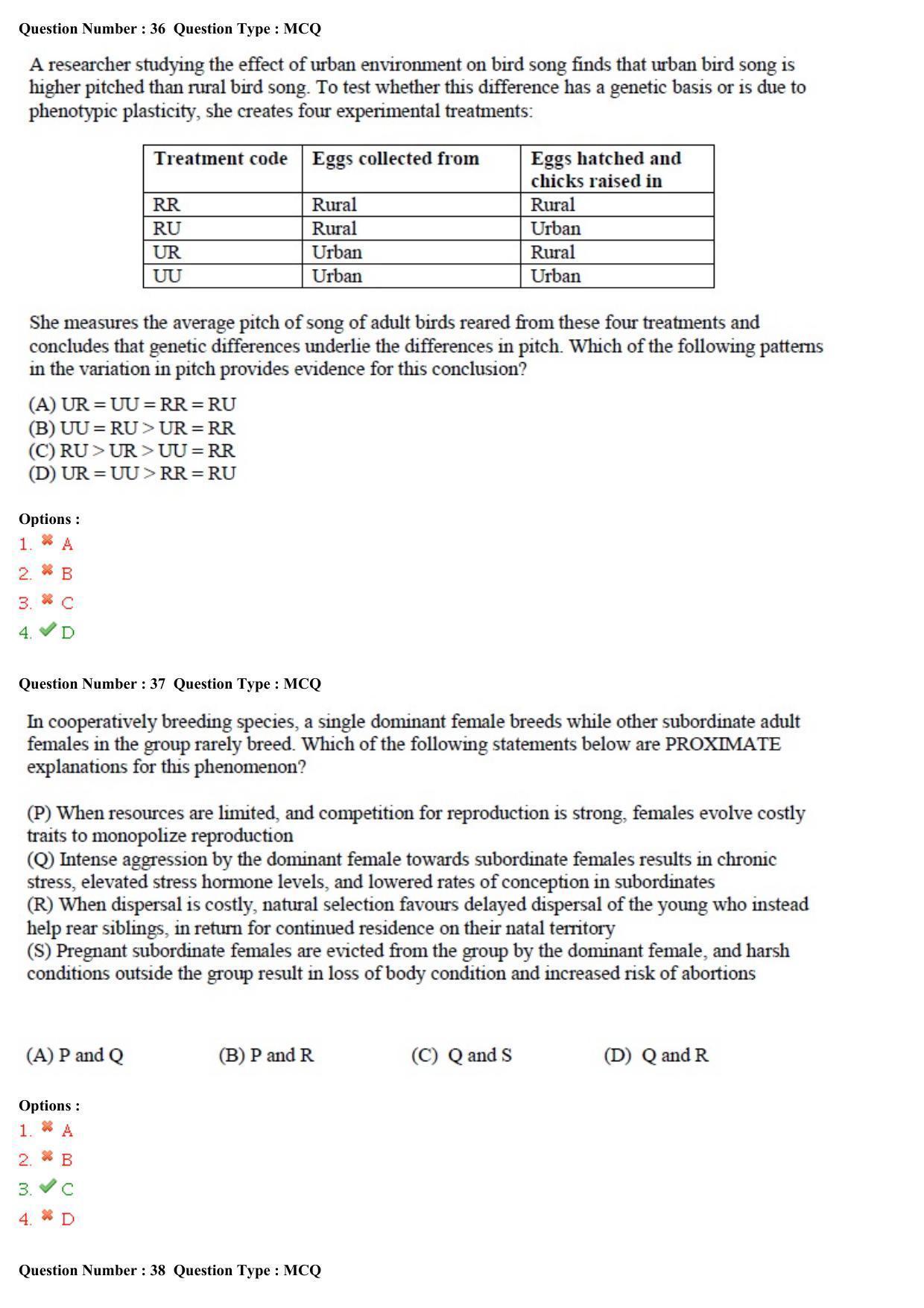 GATE 2015 Ecology and Evolution (EY) Question Paper with Answer Key - Page 13