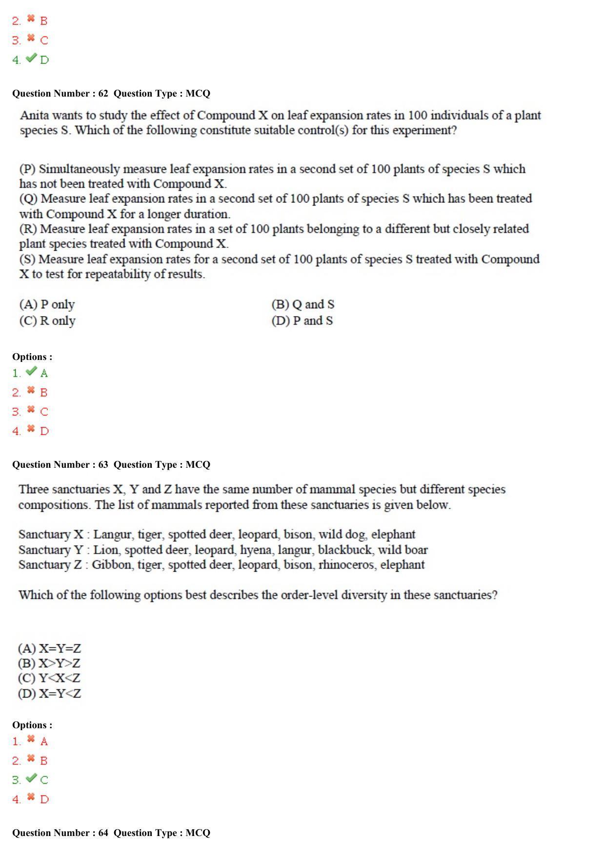 GATE 2015 Ecology and Evolution (EY) Question Paper with Answer Key - Page 27