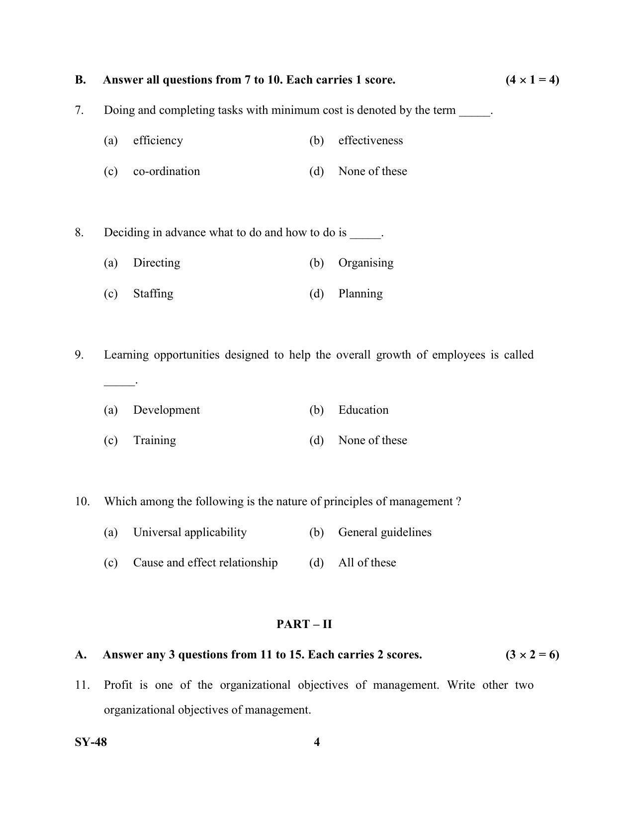Kerala Plus Two Question Paper 2022 - Business Studies - Page 4