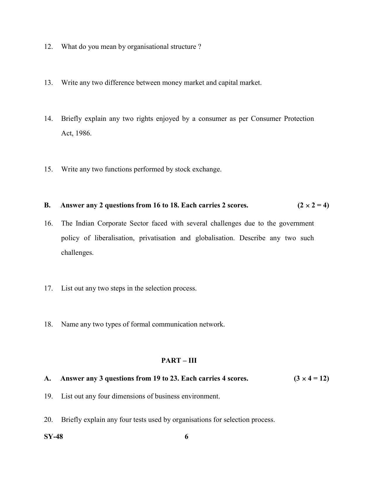 Kerala Plus Two Question Paper 2022 - Business Studies - Page 6