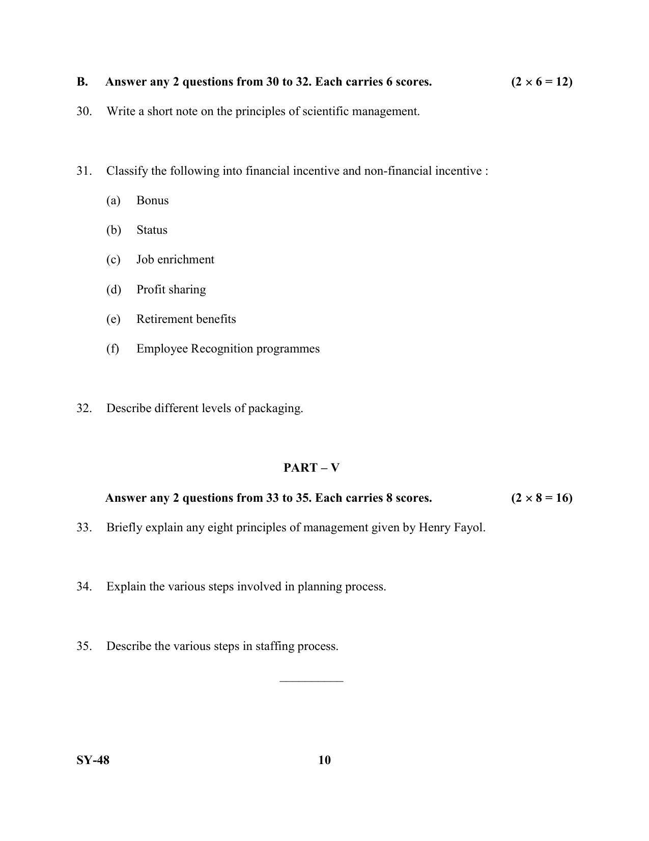 Kerala Plus Two Question Paper 2022 - Business Studies - Page 10