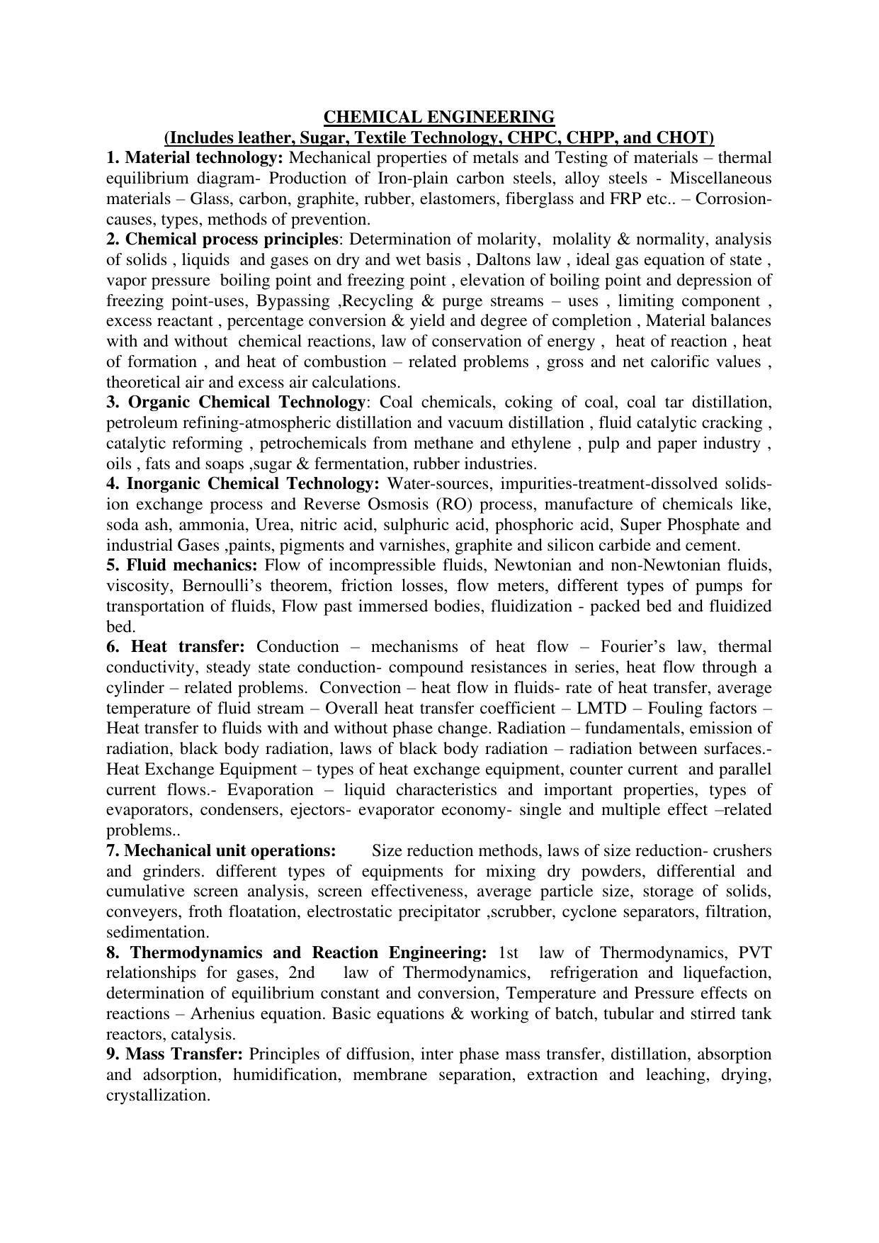 AP ECET CHEMICAL ENGINEERING Syllabus - Page 1