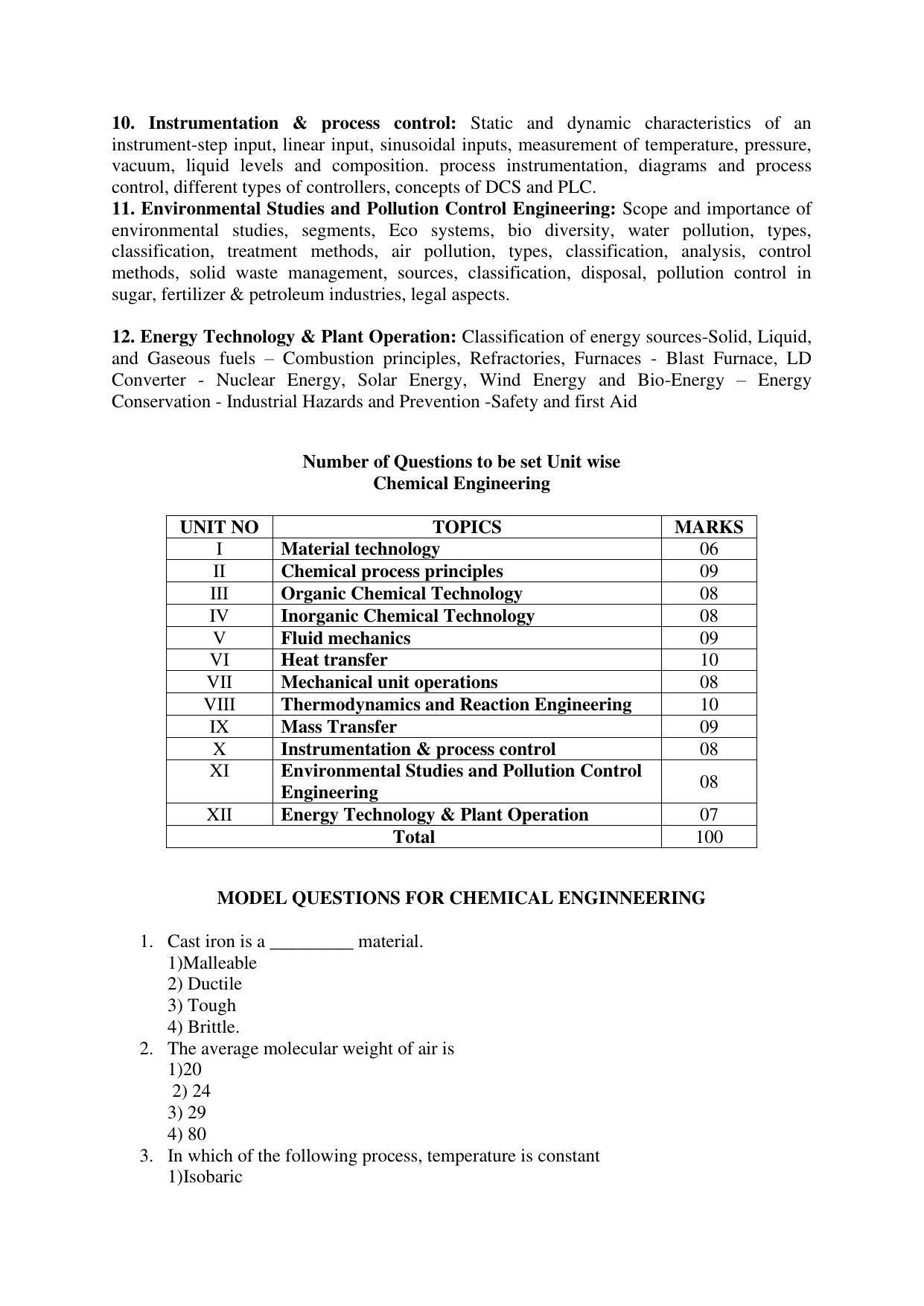 AP ECET CHEMICAL ENGINEERING Syllabus - Page 2