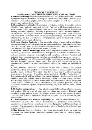 AP ECET CHEMICAL ENGINEERING Syllabus
