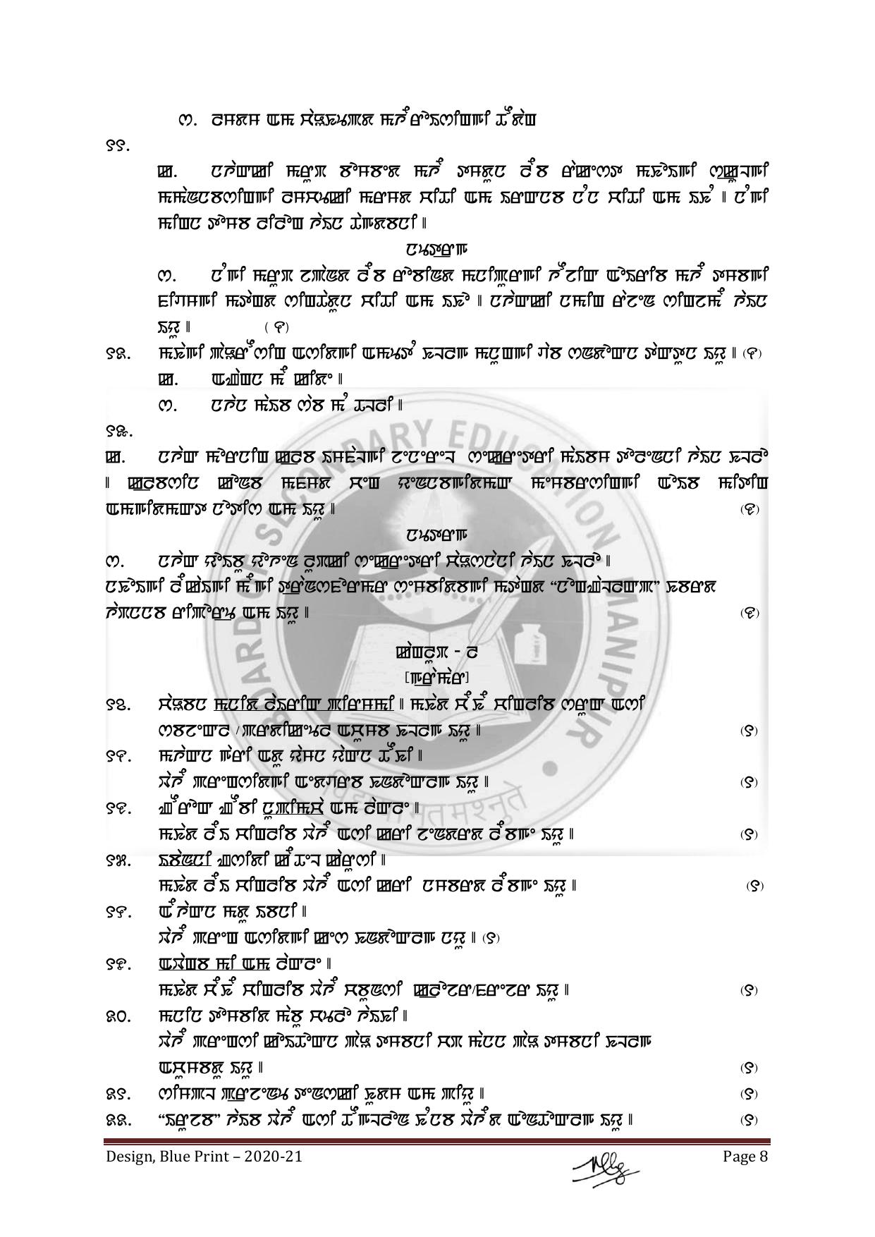 Manipur Board HSLC Model Paper (All Subjects) - Page 8