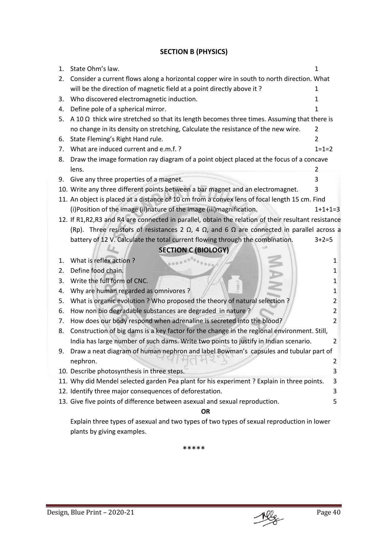 Manipur Board HSLC Model Paper (All Subjects) - Page 40