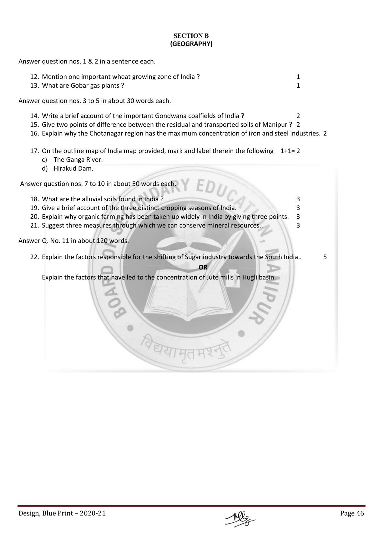 Manipur Board HSLC Model Paper (All Subjects) - Page 46