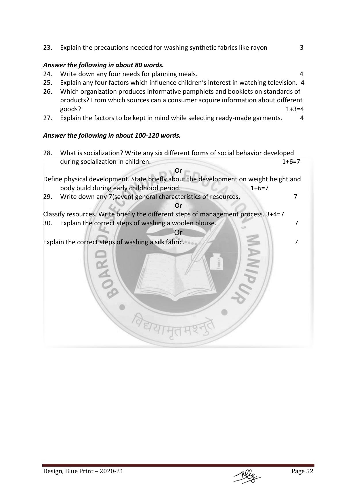 Manipur Board HSLC Model Paper (All Subjects) - Page 52