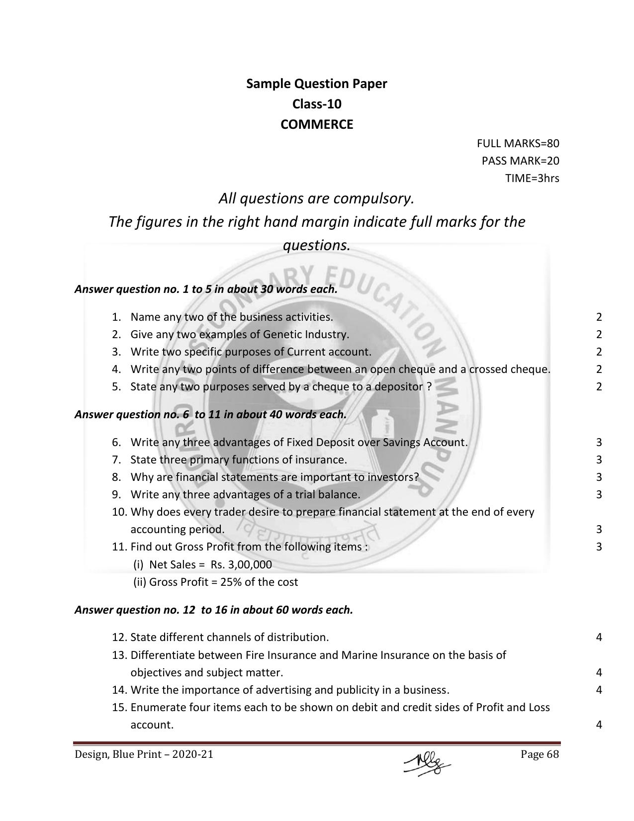 Manipur Board HSLC Model Paper (All Subjects) - Page 68