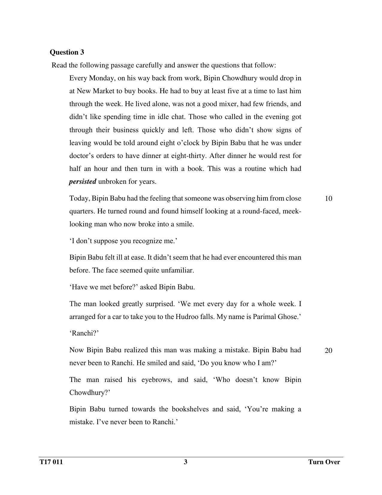 ICSE Class 10 English Paper I (ENGLISH LANGUAGE)  2017 Question Paper - Page 3