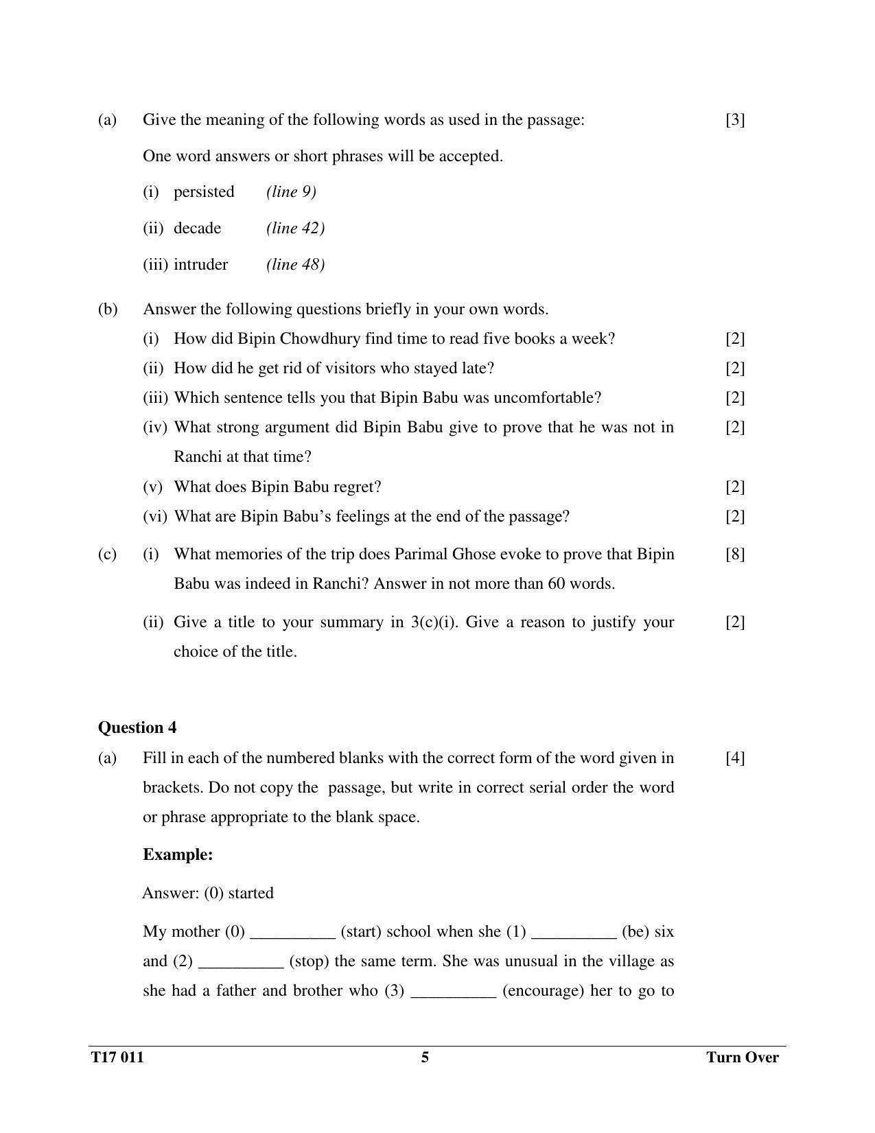 ICSE Class 10 English Paper I (ENGLISH LANGUAGE)  2017 Question Paper - Page 5