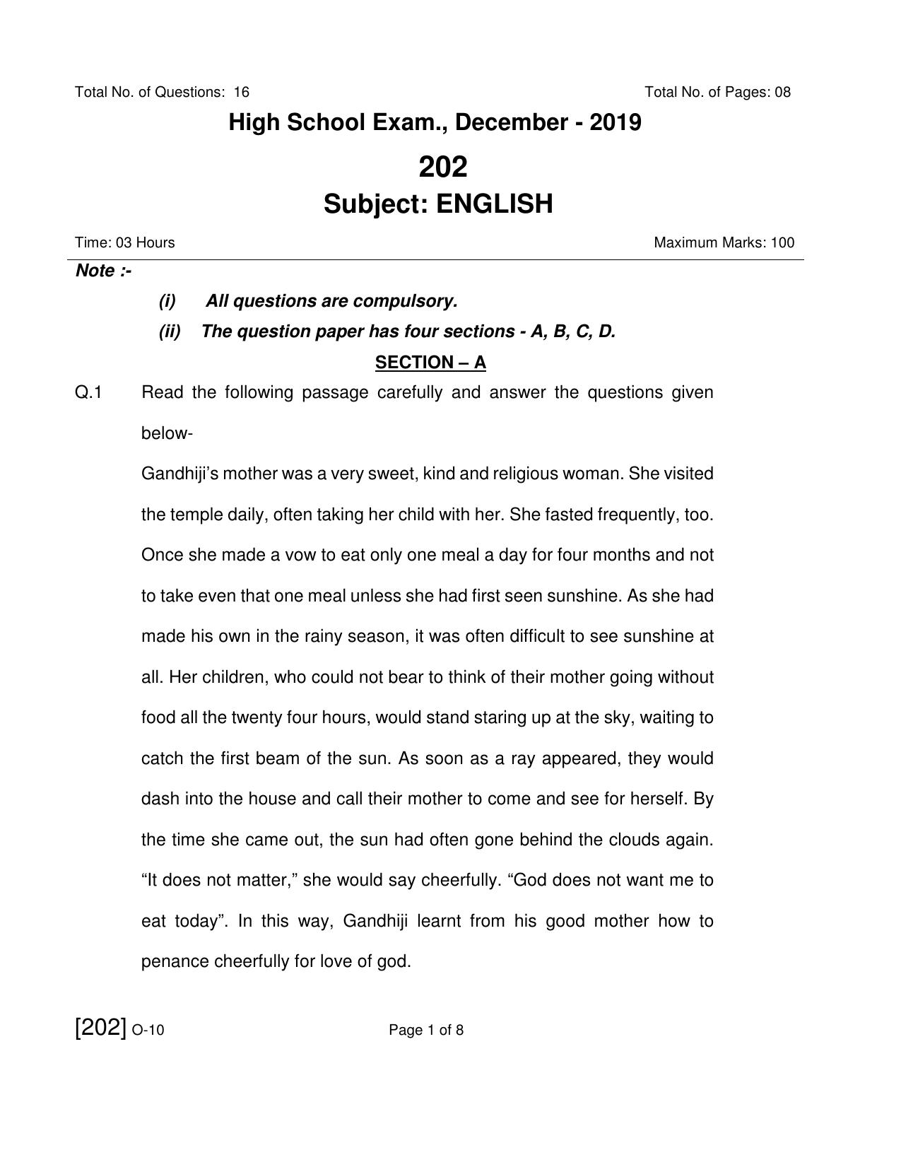 Open School Exam 2019 December Question Paper (All Subjects) - Page 9