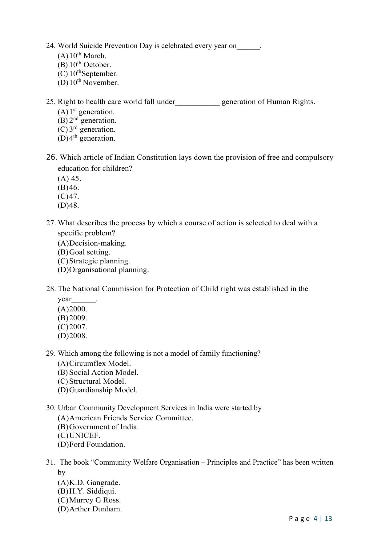 WB JEMAS (PG) MPHIL PSW 2024 Question Paper - Page 6