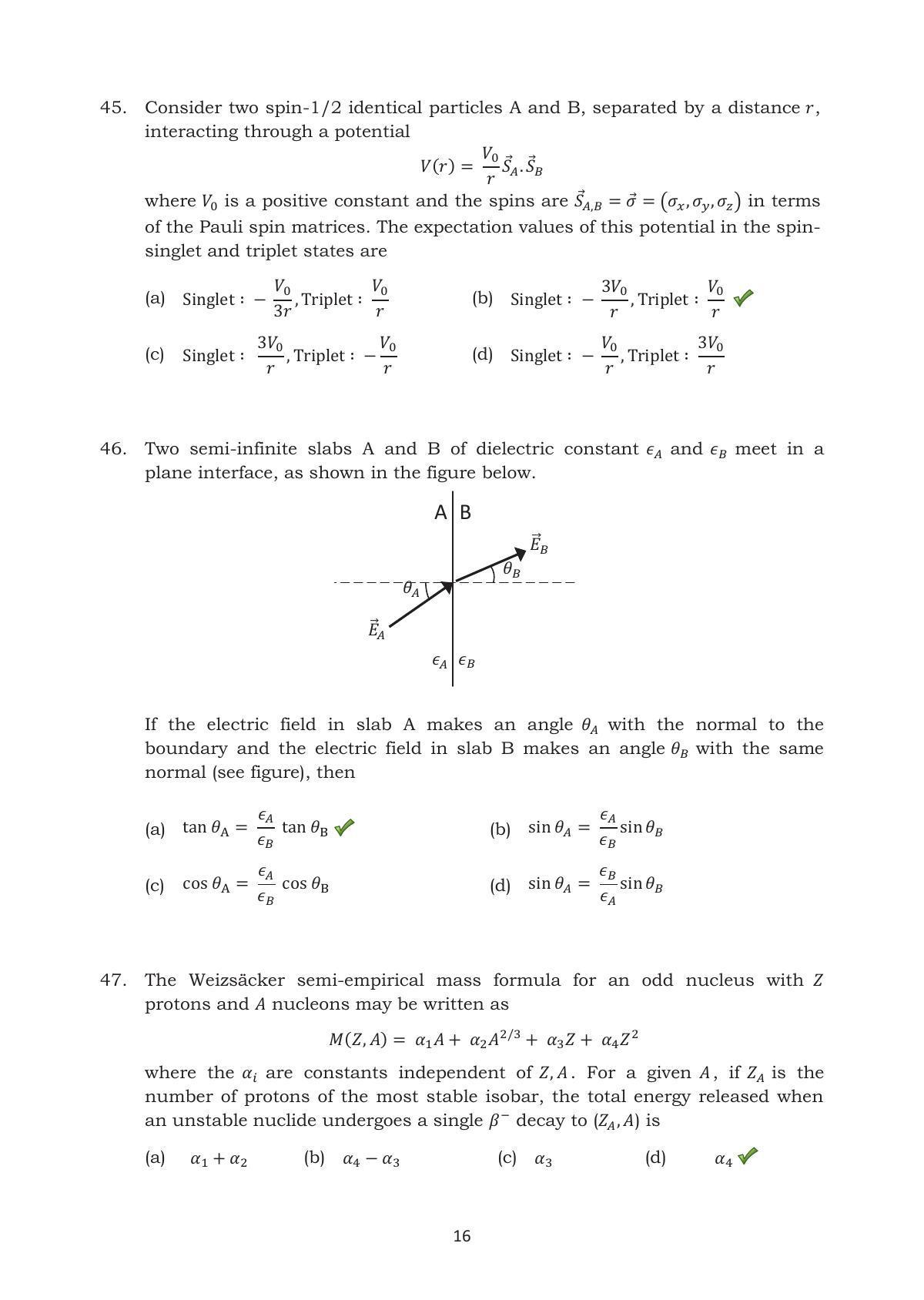 TIFR GS 2016 Physics Y Question Paper - Page 16