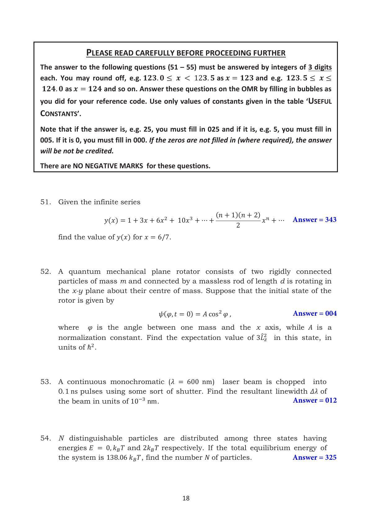 TIFR GS 2016 Physics Y Question Paper - Page 18
