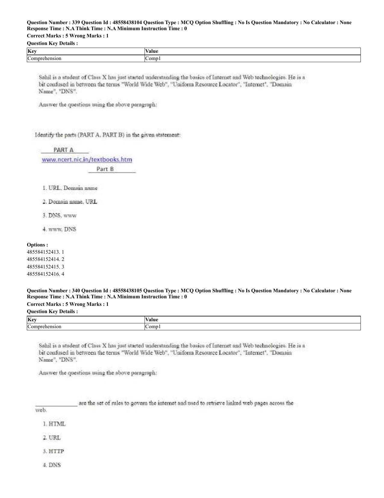 CUET 2023 English Urdu Shift 3 Question Papers - 02 Jul 2023 - Page 181