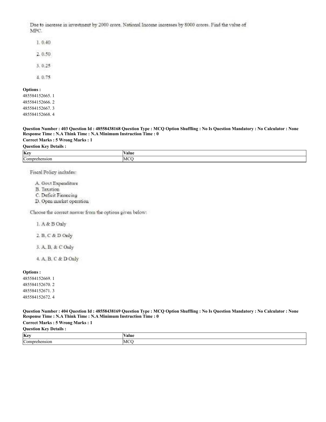 CUET 2023 English Urdu Shift 3 Question Papers - 02 Jul 2023 - Page 215