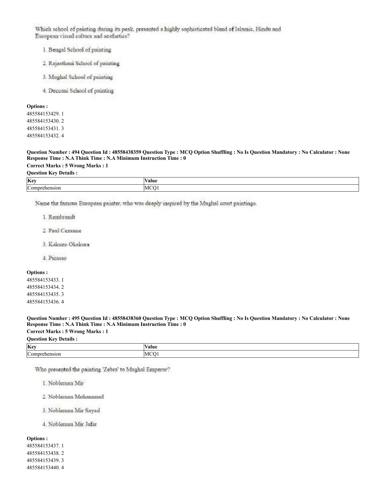 CUET 2023 English Urdu Shift 3 Question Papers - 02 Jul 2023 - Page 263
